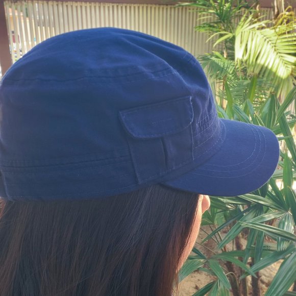 White Color Cadet Hat, 100% Cotton Military Cap, Cadet Adjustable Hats - Picture 9 of 9